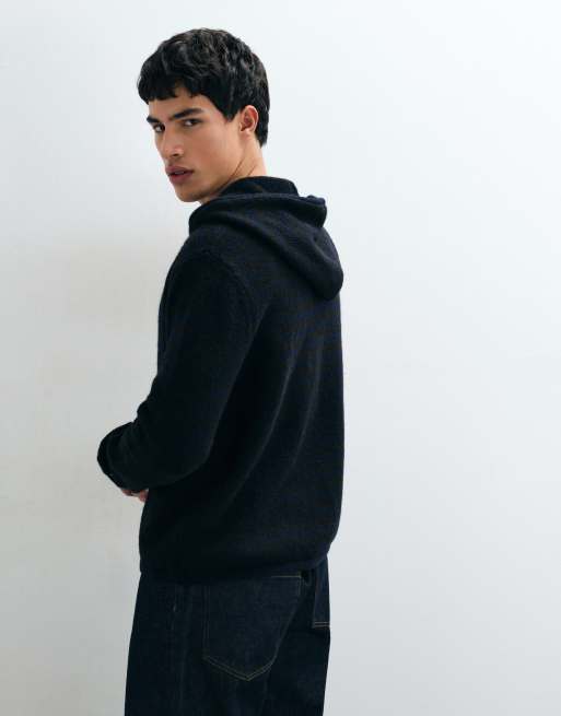 Weekday felpa con cappuccio con zip a righe marroni e navy, 4 di 9