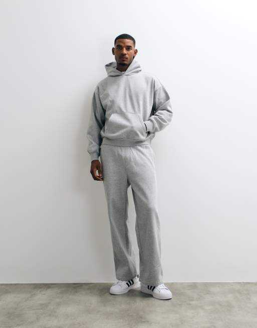 Weekday - Felpa con cappuccio squadrata oversize grigio mélange in jersey pesante, 2 di 5