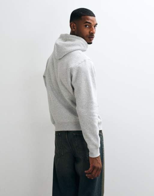 Weekday - Felpa con cappuccio vestibilità classica grigio mélange, 5 di 5