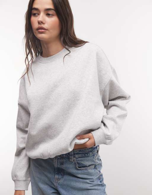 Weekday felpa in grigio mélange, 3 di 4