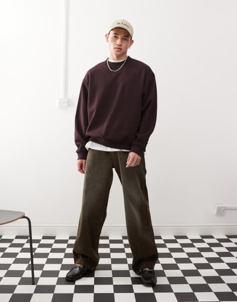 Weekday - Felpa oversize in jersey pesante bordeaux - view 1