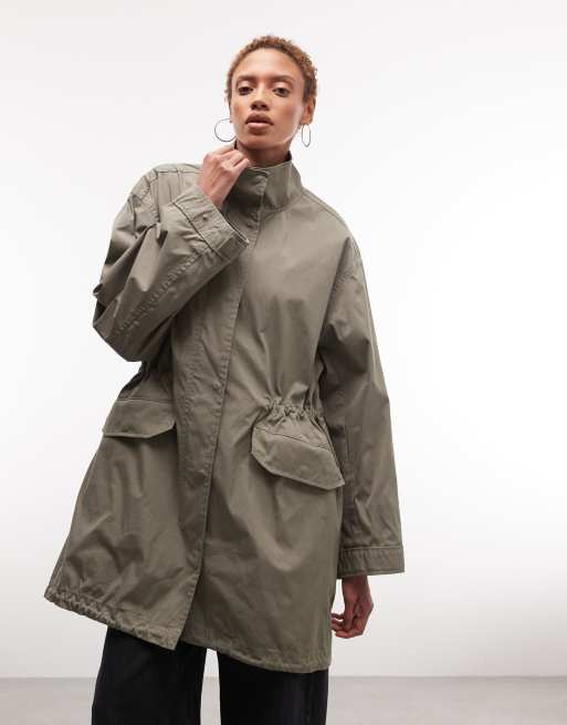 Weekday – Festival – Kakifärgad, tvättad, mellanlång parkas, 2 av 4