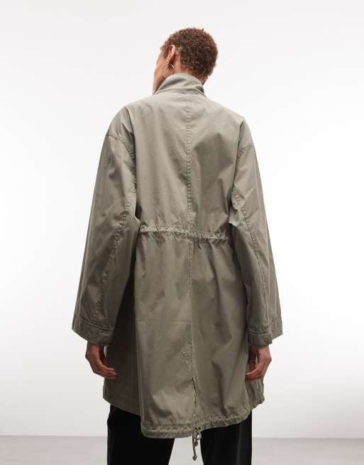 Weekday – Festival – Kakifärgad, tvättad, mellanlång parkas, 4 av 4