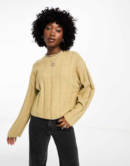 Weekday Fiona chunky knit sweater in oatmeal melange