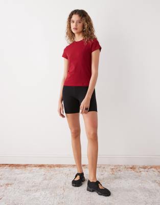 Weekday Fitted T-shirt In Red