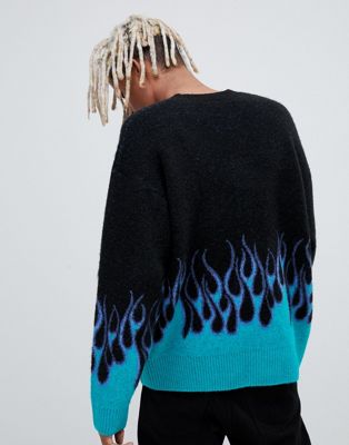 weekday flame jacquard sweater asos