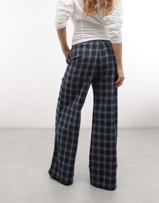 Weekday Flanell-Pyjamahose in Marineblau kariert, 5 von 5