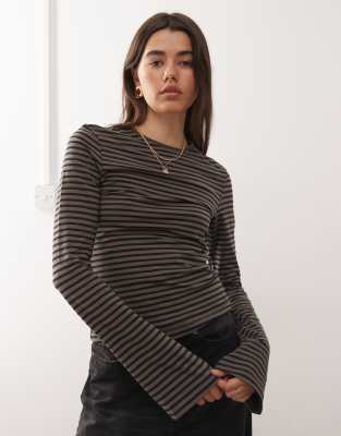 Weekday Flare Long Sleeve Top In Multi