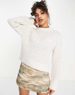 Weekday Flash slouchy sweater in cream-Neutral