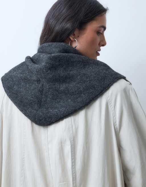 Weekday flauschiger Strickschal in Off-Black meliert, 3 von 3