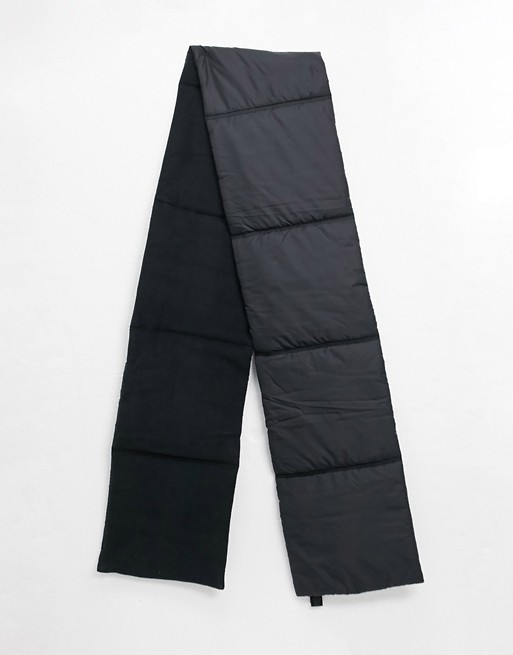 Weekday Flea recycled padded fleece lined scarf in black