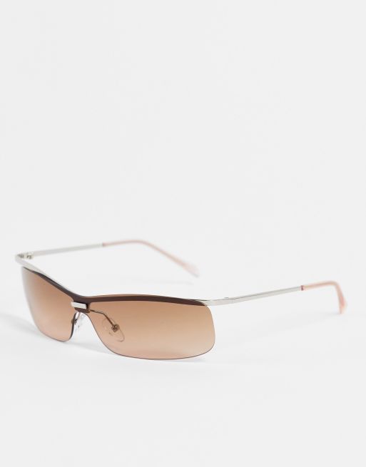 Weekday – Float – Rahmenlose Sonnenbrillen in Sepia