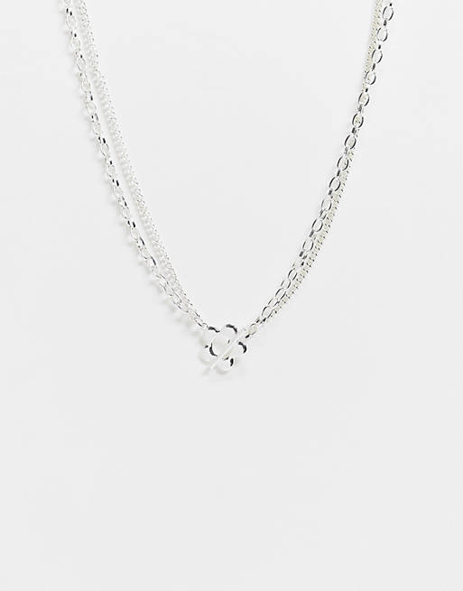 Weekday Flower necklace in silver