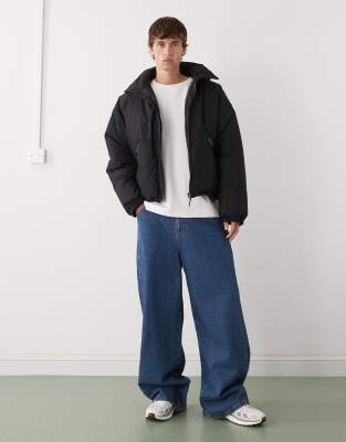Weekday Floyd Bomber Puffer Coat In Black