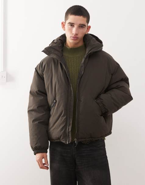 Weekday Floyd puffer bomber in chocolate brown  - view 1