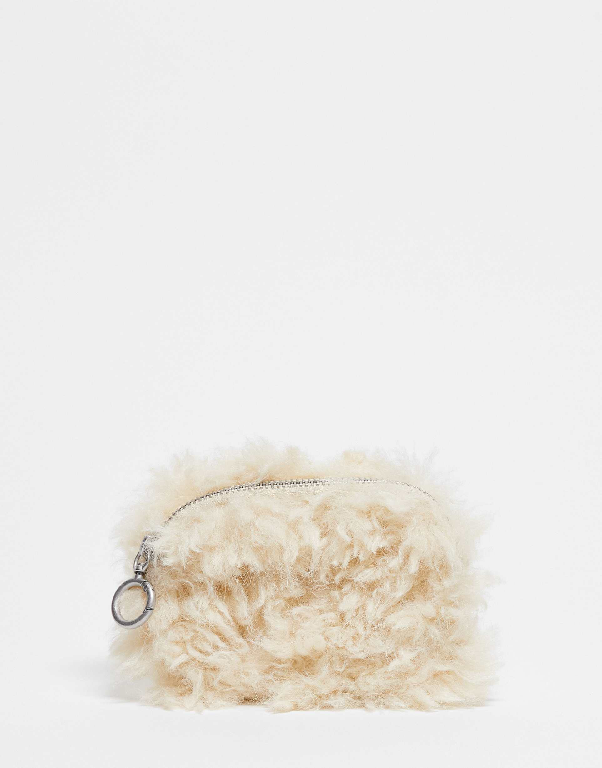 weekday fluffy wallet in off-white