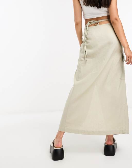 Linen 2025 cargo skirt