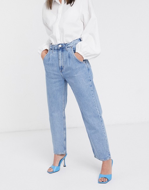 Weekday Frame relaxed fit cocoon jean in pen blue