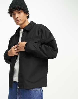 Weekday - Frank - Camicia nera con zip sul davanti in coordinato | ASOS