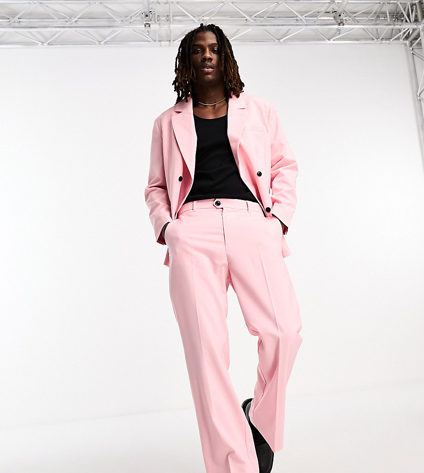 Weekday Franklin co-ord flared trousers in powder pink exclusive to ASOS