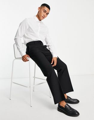 Weekday Franklin flared suit trouser in black