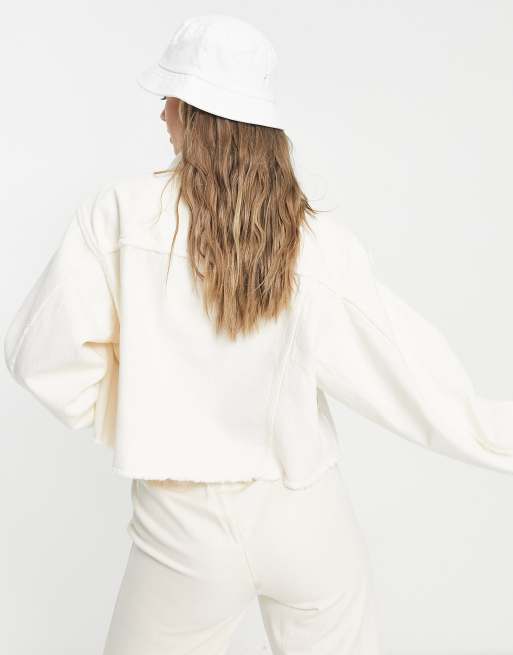 Weekday frayed edge pants in off white - part of a set