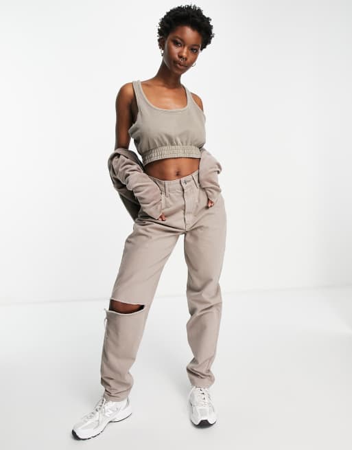 Weekday Freddie cropped tank top in mole, 4 of 4