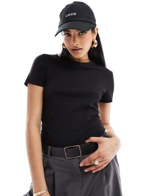 Weekday Frida 90's fit T-shirt in black