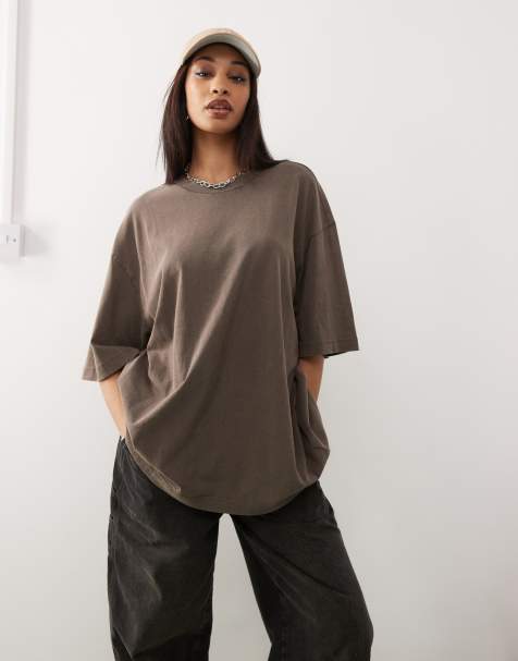 Weekday - Frida - T-shirt oversize color talpa slavato - view 1