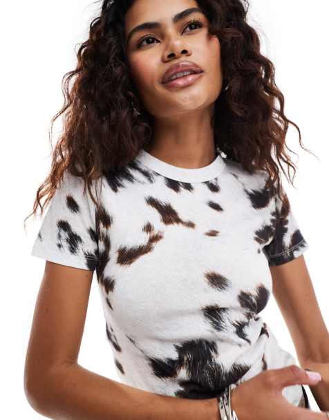 Weekday - Frida - T-shirt stile anni '90 con stampa pezzata - view 1