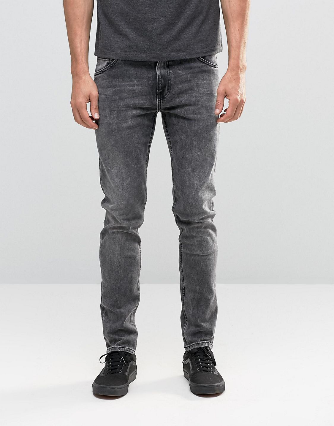 Тёмно серые джинсы мужские