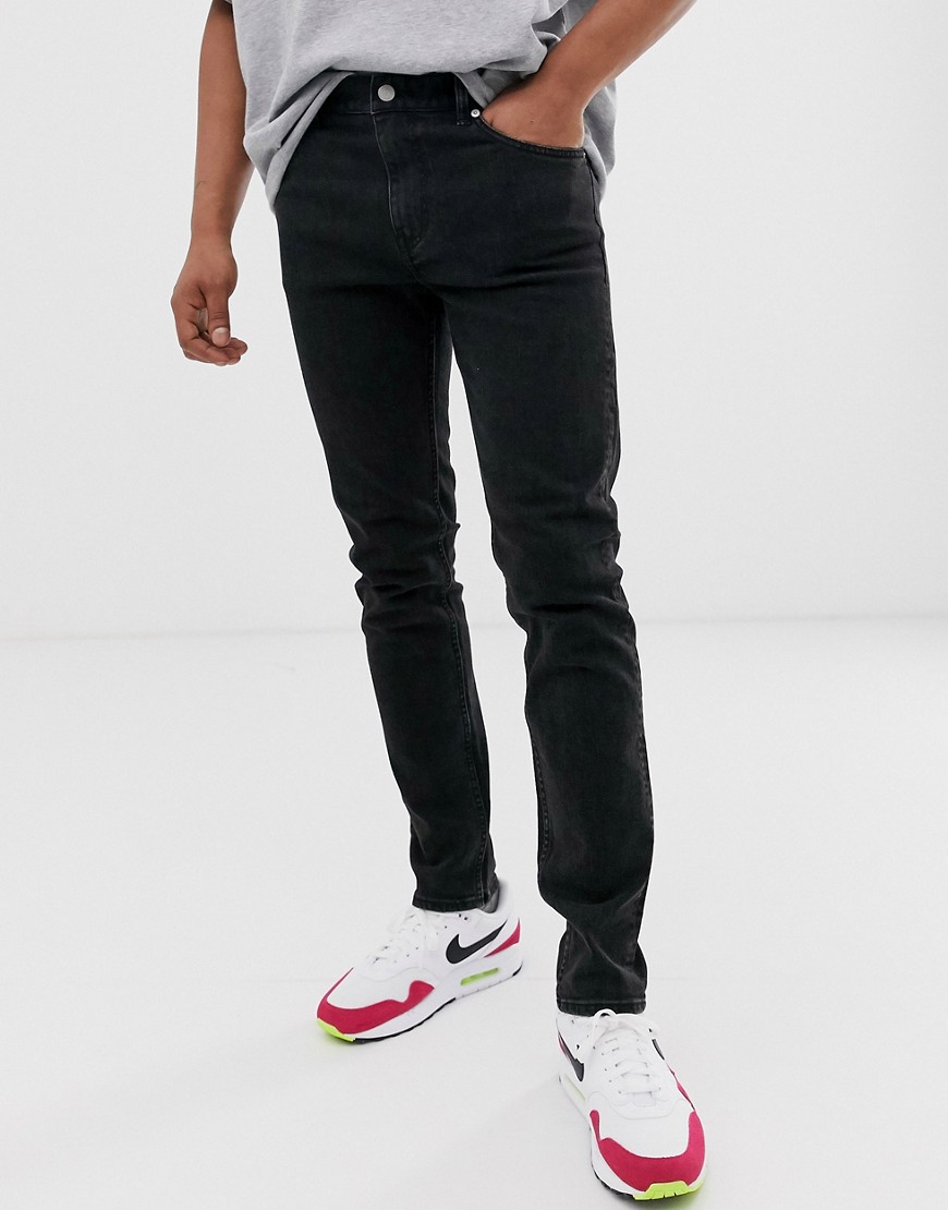 Weekday Friday slim jeans in tuned black