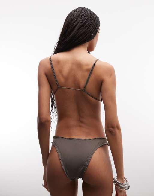 Weekday frilly bikini bottoms in dark mole, 4 of 4