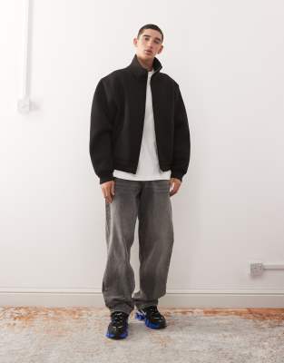Weekday Funnel Neck Jacket In Black