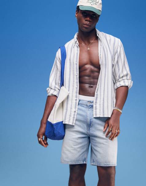 Weekday Galaxy baggy denim shorts in blue - view 1