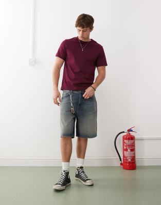 Weekday Galaxy Baggy Denim Shorts In Blue