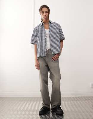 Weekday Galaxy Baggy Fit Straight Leg Jeans In Canyon Gray Wash