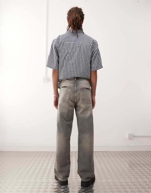 Weekday Galaxy baggy fit straight leg jeans in canyon grey wash