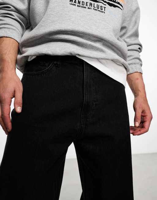 Weekday - Galaxy - Baggy jeans met rechte pijpen in afgestemd zwart, 3 van 4