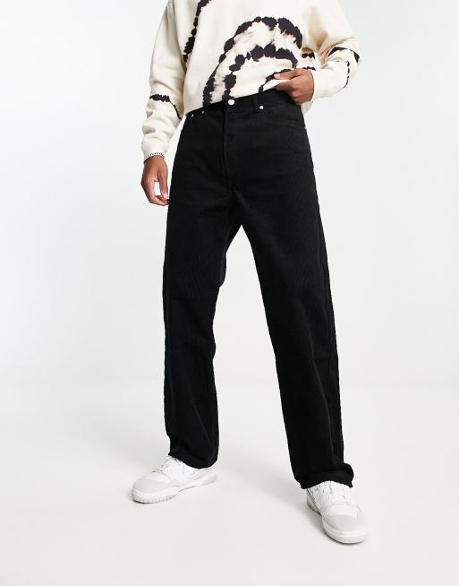 Weekday Seth linen trousers in black