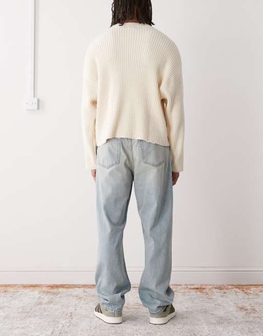 Weekday – Galaxy – Jasnoniebieskie luźne jeansy baggy z efektem sprania, 3 z 5