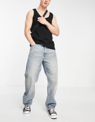 Weekday galaxy loose fit jeans in worn light blue - ASOS Price Checker