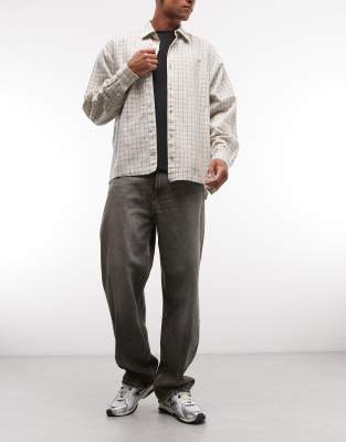 Galaxy - Jeans mit geradem, lockerem Schnitt in verblasster schwarzer Waschung Schwarz W33 L32