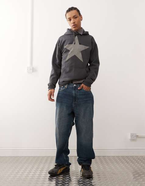 Weekday – Galaxy – Lässige Jeans in dunkelblauer Waschung mit lockerem Schnitt - view 1