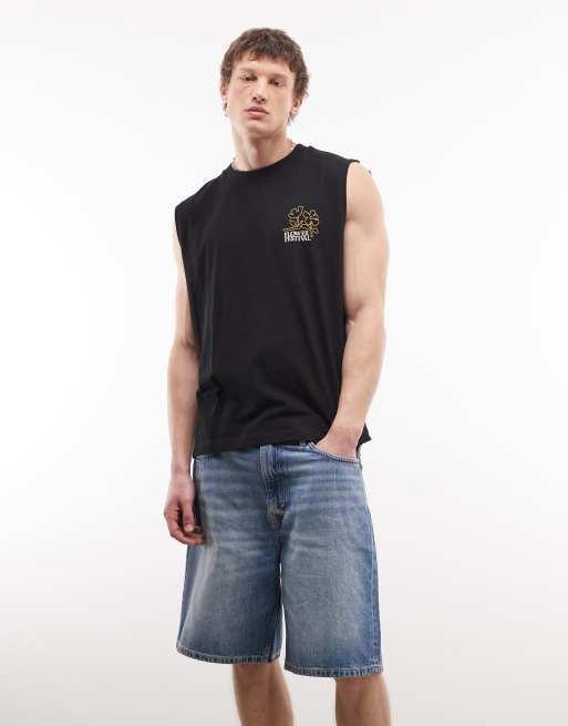 Weekday Galaxy loose fit baggy denim shorts in blue wash, 2 of 5