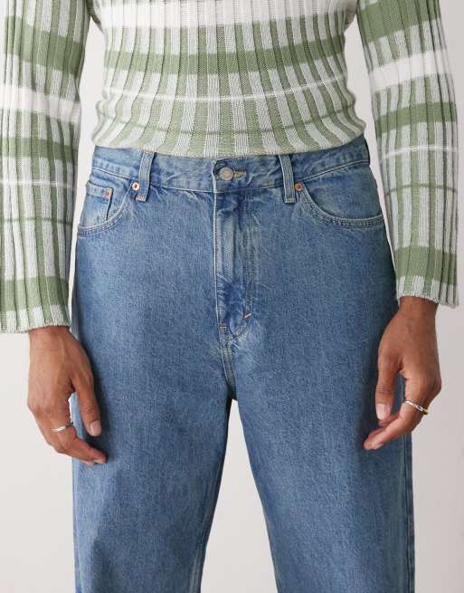 Weekday Galaxy loose fit baggy jeans in classic blue wash, 4 of 5