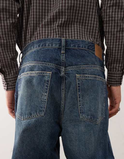 Weekday Galaxy loose fit baggy jeans in dark blue wash | ASOS