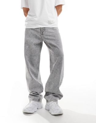 Galaxy loose fit baggy jeans in gray wash