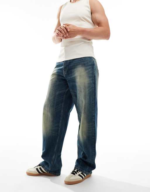 Weekday Galaxy loose fit baggy jeans in heavy blue wash, 5 of 5