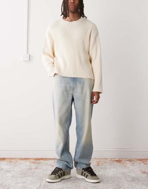 Weekday Galaxy loose fit baggy jeans in light blue worn wash - view 1